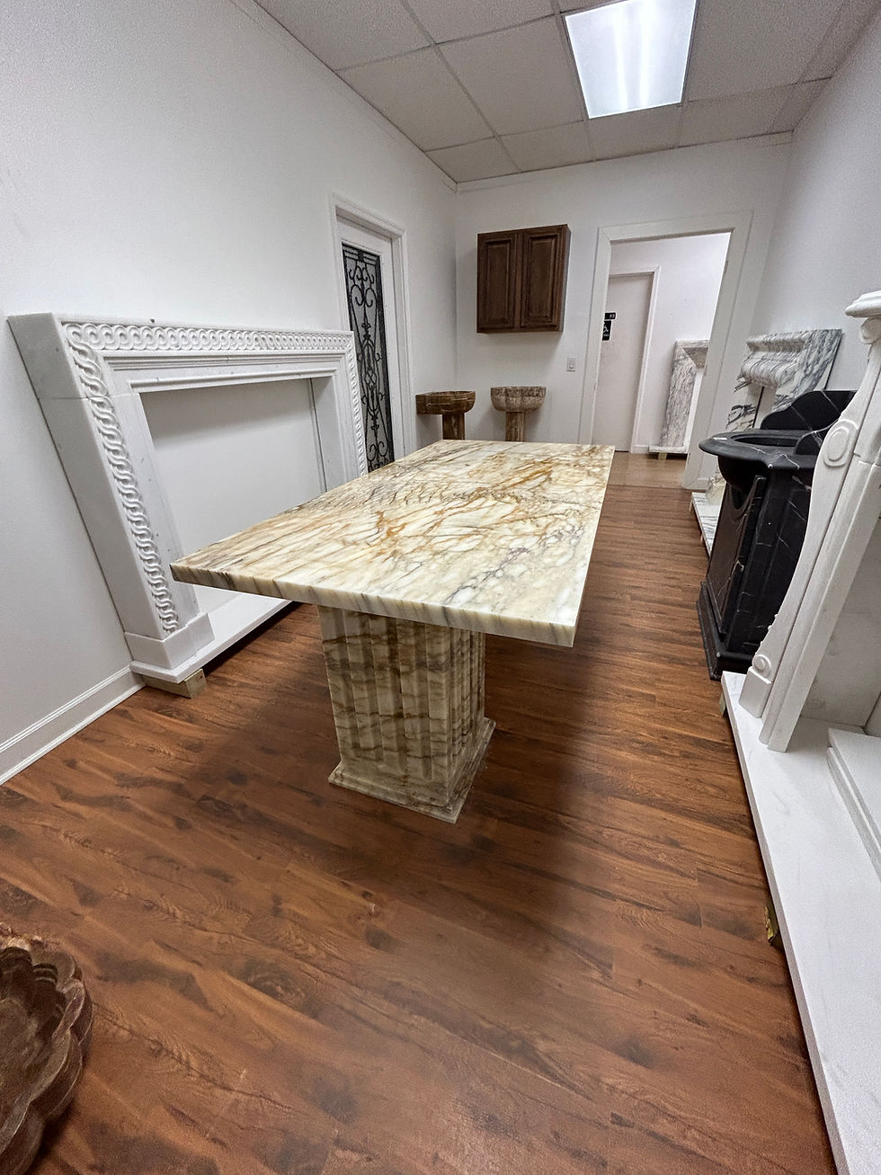 Thumbnail: Calacatta Gold Modern Marble Dining  Table