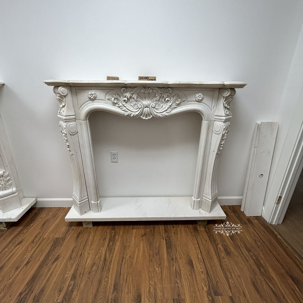 Thumbnail: Hand Carved Marble Fireplace Mantel