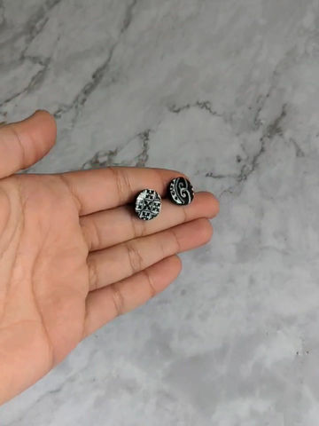 Thumbnail: Blue Gold and White Marble Studs