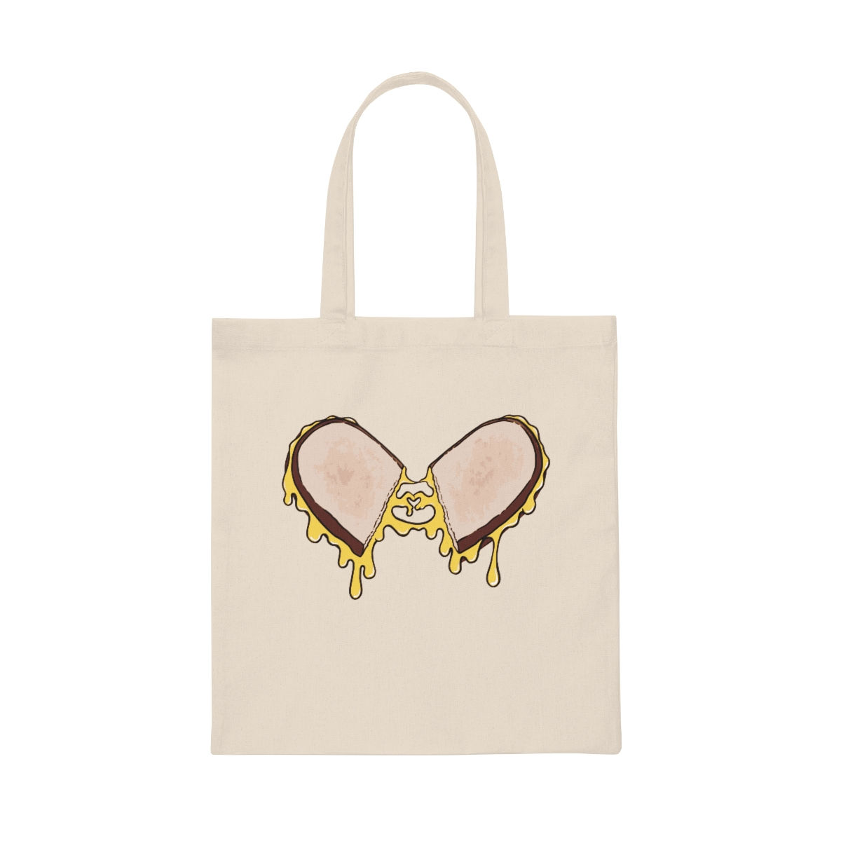 "Grilled Cheese Love" Natural Cotton Canvas Tote Bag