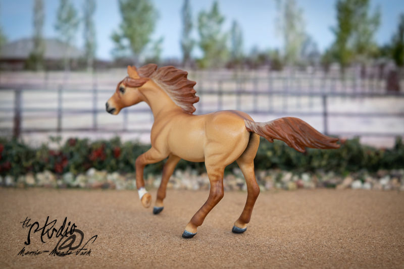 Thumbnail: Custom Breyer Red Dun SM Stablemate Stock Horse Quarter Horse Running Mare