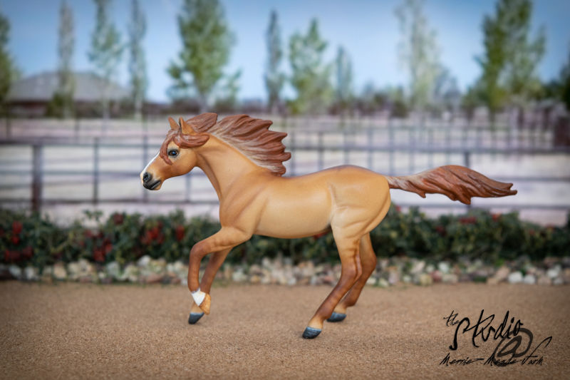 Thumbnail: Custom Breyer Red Dun SM Stablemate Stock Horse Quarter Horse Running Mare