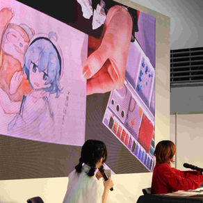 日本恐怖解謎冒險遊戲《水族館不會跳舞》橙々老師現場作畫展高超技術 動漫節吉祥物「漫寶」驚喜送禮