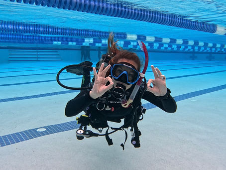 A Scuba Diver Practicing Buoyancy