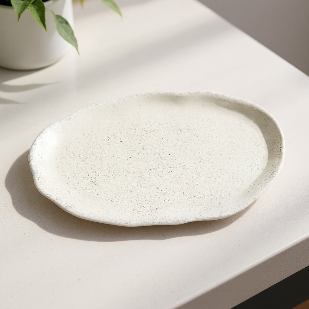 מגש אובלי גלי בגימור טראצו