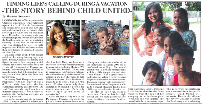 Philippine Fiesta News Article Child United