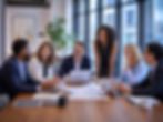 Established business team discussing marketing strategy and growth goals