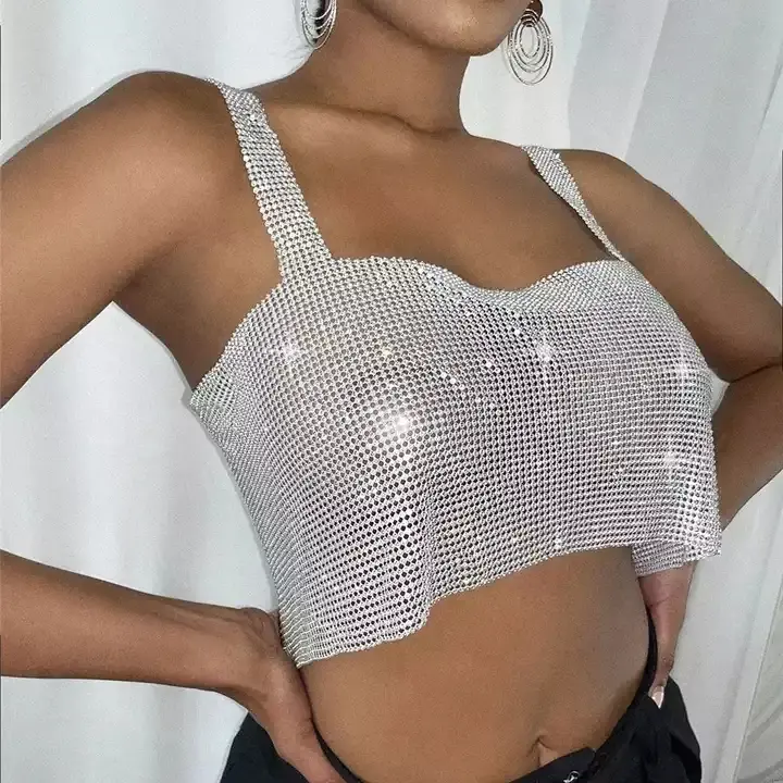 Hot Party Clubwear Bling Crop Tank Top
