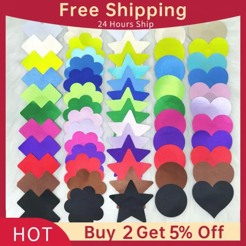 1pair Women Invisible Satin Nipple Covers Sexy Breathable Self-Adhesive