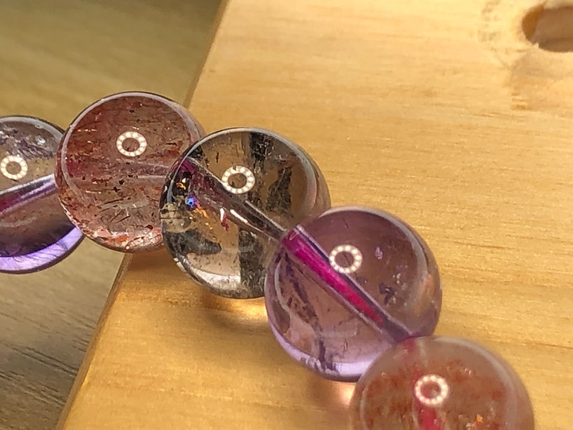 12mm (5516) 高級玻璃體無棉超級七 特選粒粒聚寶盆+彩虹 帶稀有橙超七x2