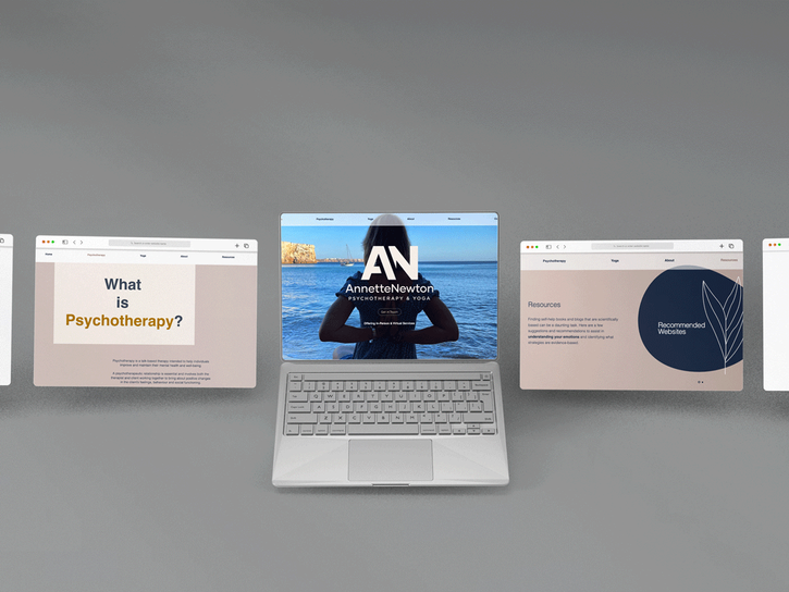 annette newton website mockup