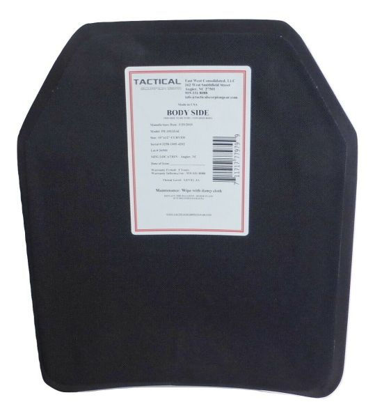 Thumbnail: Stab Resistant UHMWPE 10" x 12" curved hard plate
