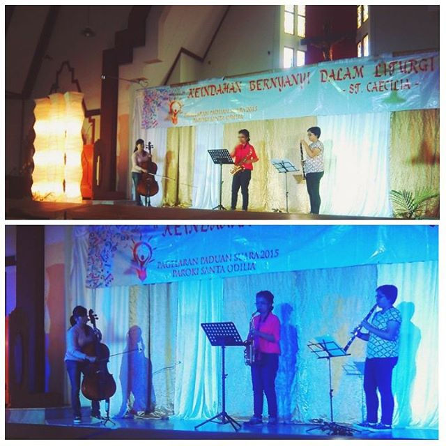 Pinky & Sepatu Keds _p _#Gig #stage #trio #music #acoustic #woodwind #clarinet #Saxophone #AltoSaxop