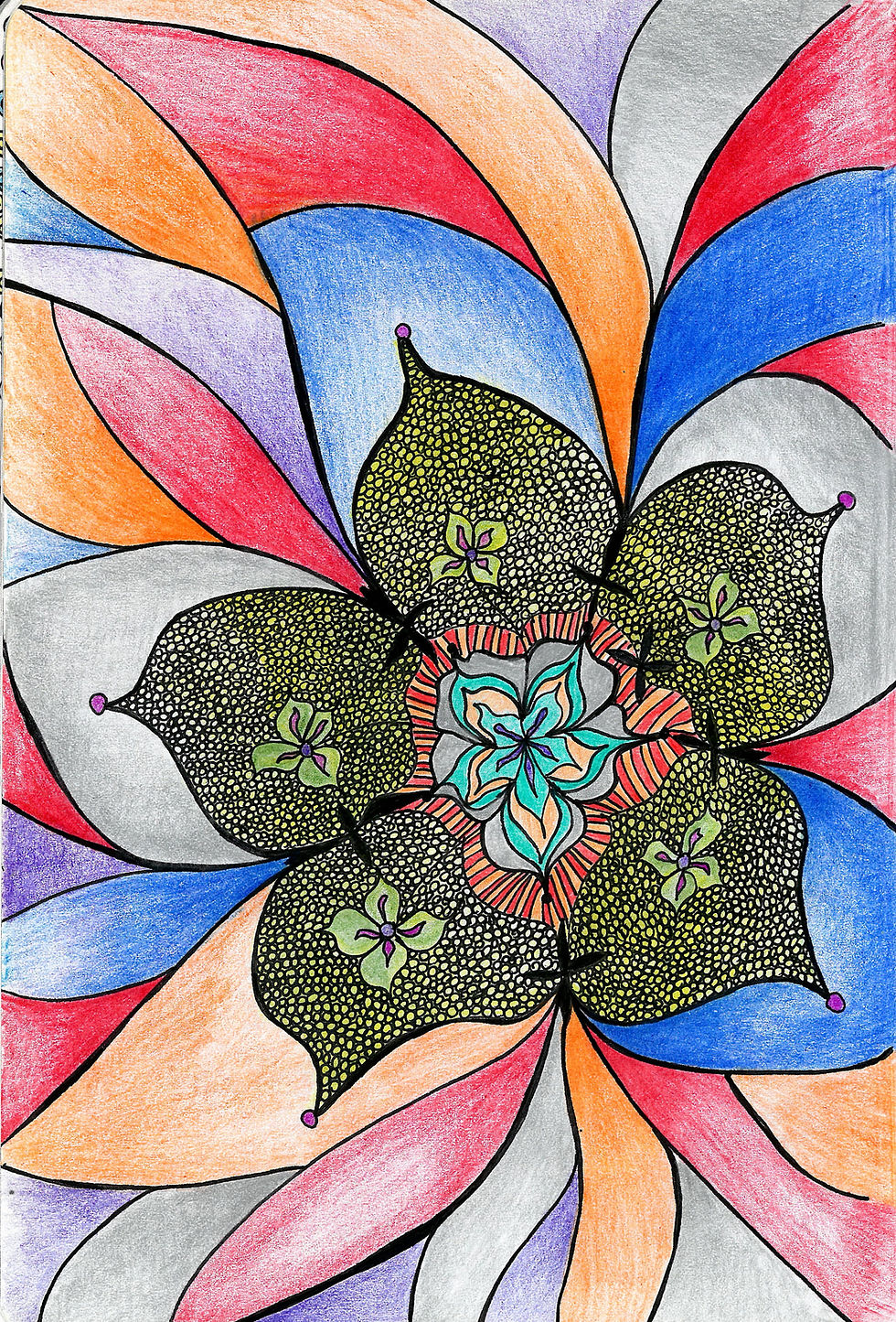 Abstract floral design, vivid colors