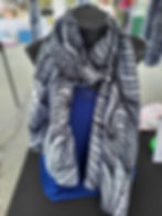 The Maple Leaf One scarf with black and white organic pattern