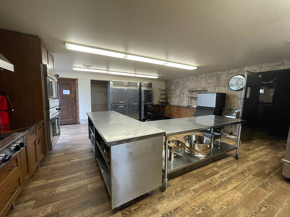 Commercial catering kitchen at Rockin’ Star Ranch in Brenham, Texas.