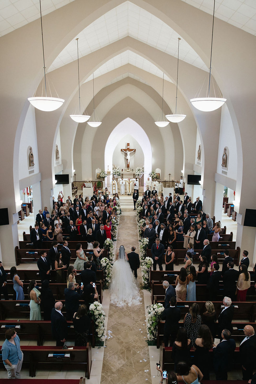 Elegant church wedding ceremony in Houston, Texas.