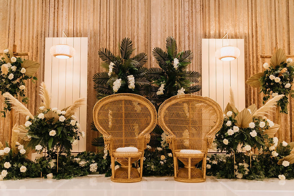 Stunning traditional decor and chairs for dream Nigerian wedding