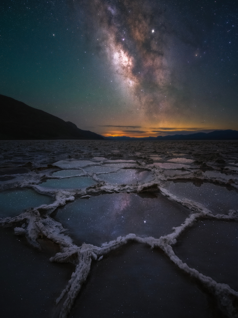 milky way in death valley with wide angle lens