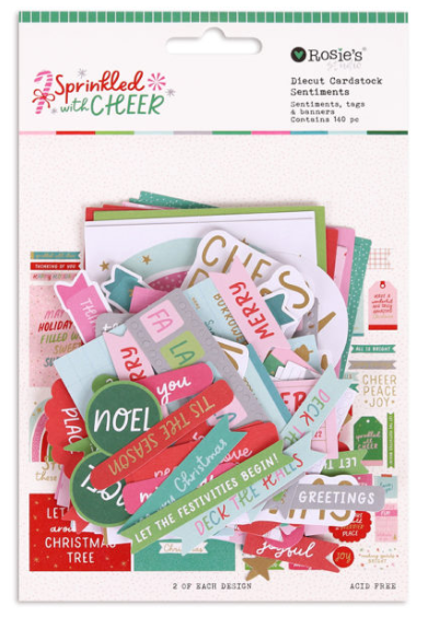 Sprinkled with Cheer Diecut Cardstock Ephemera – Sentiments 140pk