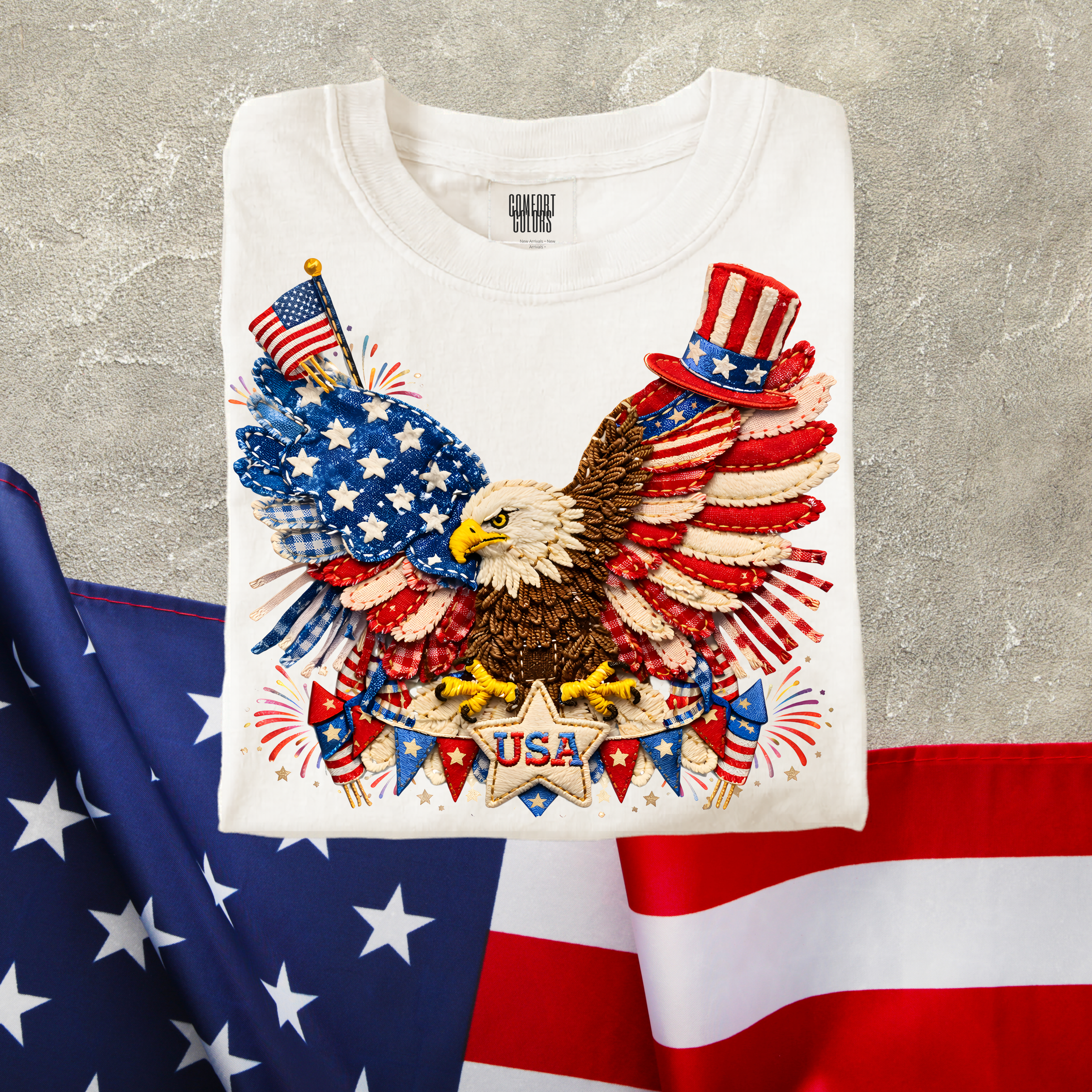 Patriotic Eagle USA Shirt | Vintage Americana Fourth of July Graphic Tee
