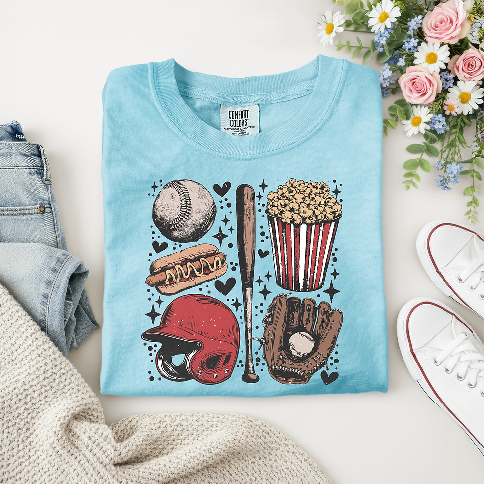 Baseball Game Day Snack Tee – Cute Retro Ballpark Food Graphic Shirt