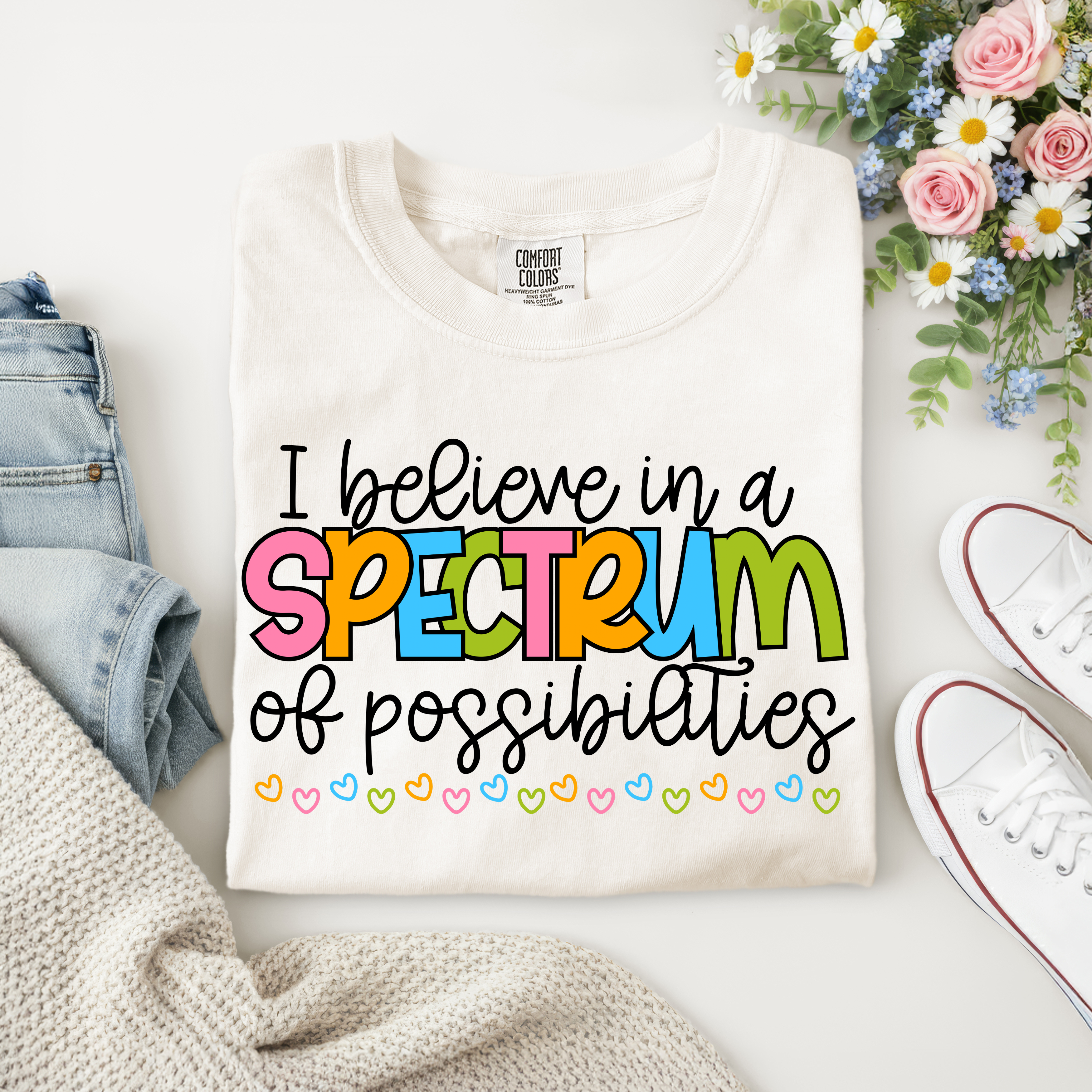 Autism Awareness Graphic Tee-Believe in a Spectrum of Possibilities