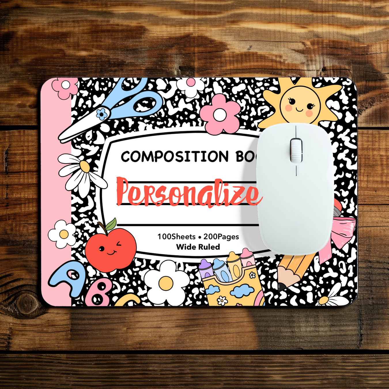 Personalized Composition Notebook Mouse Pad