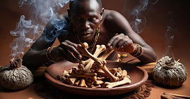 Traditional Spiritual Healer Throwing Bones