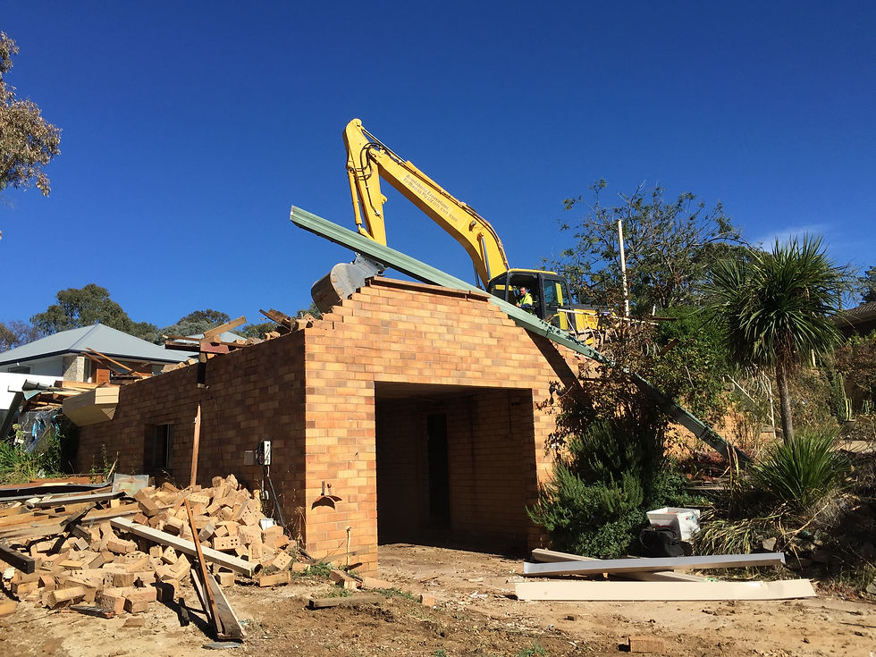 Brick garage demolition