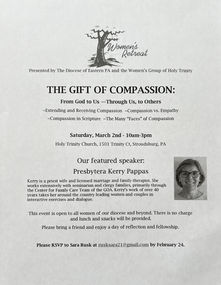 Women's Retreat Sat., March 2nd 10 am - 3 pm