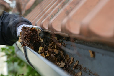 image shows gutter grime and build up being removed