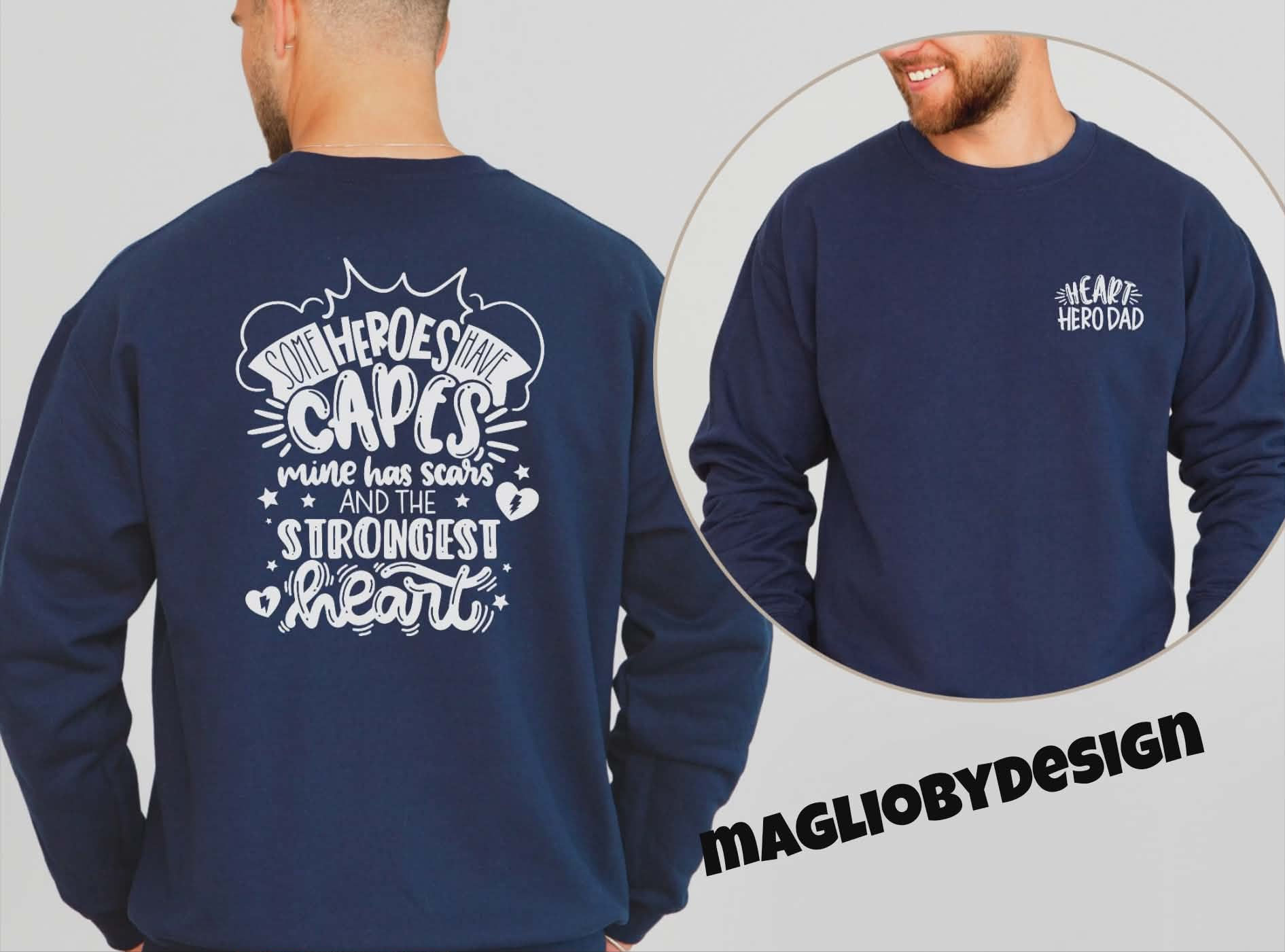 Heart hero dad sweater | Heart dad sweater | chd awareness sweater |