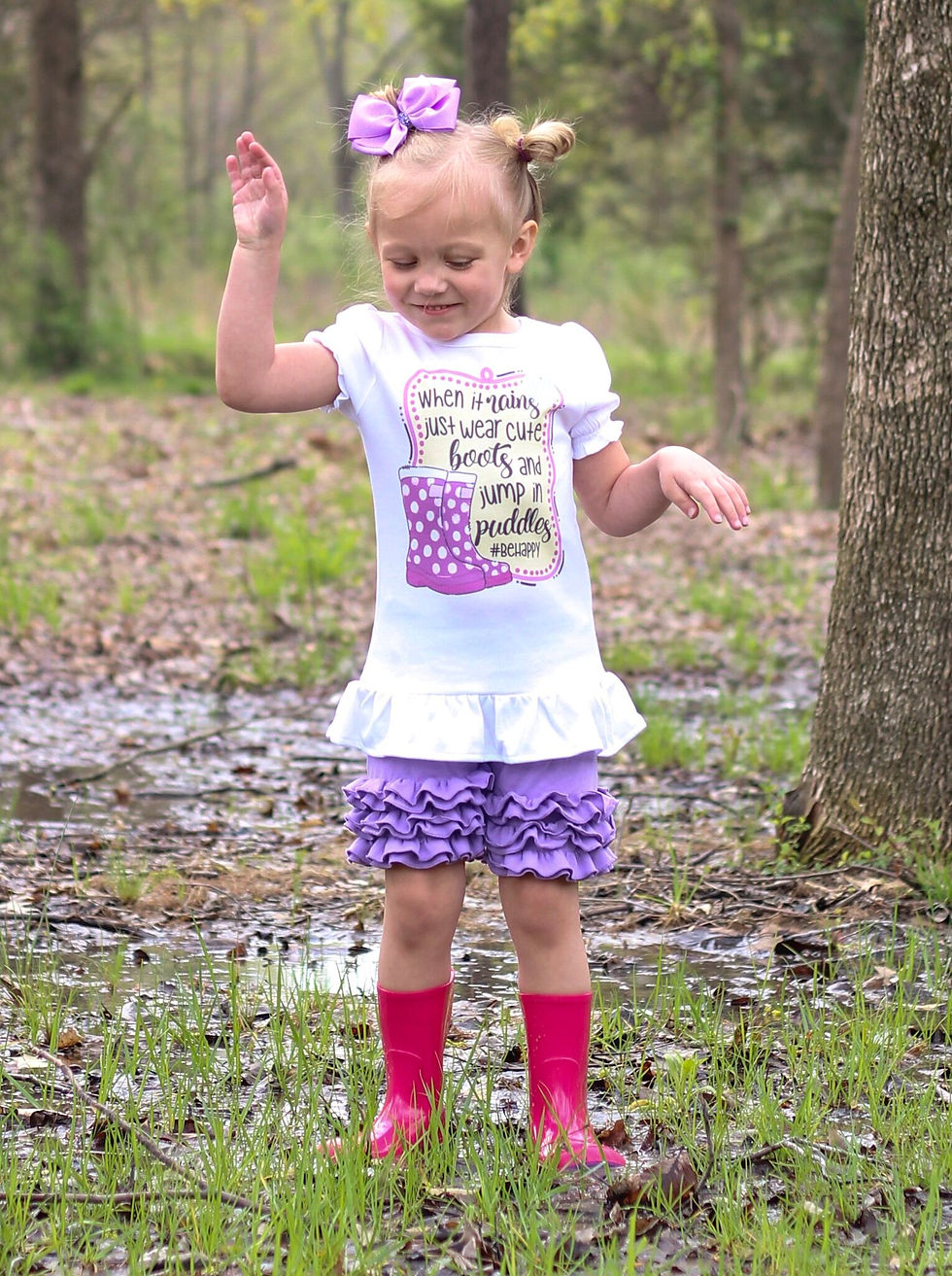Thumbnail: Puddle jumping tshirt -when it rains wear cute boots tee