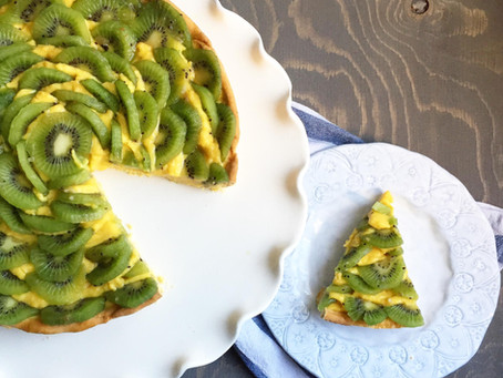Crostata di kiwi con crema al latte di soia