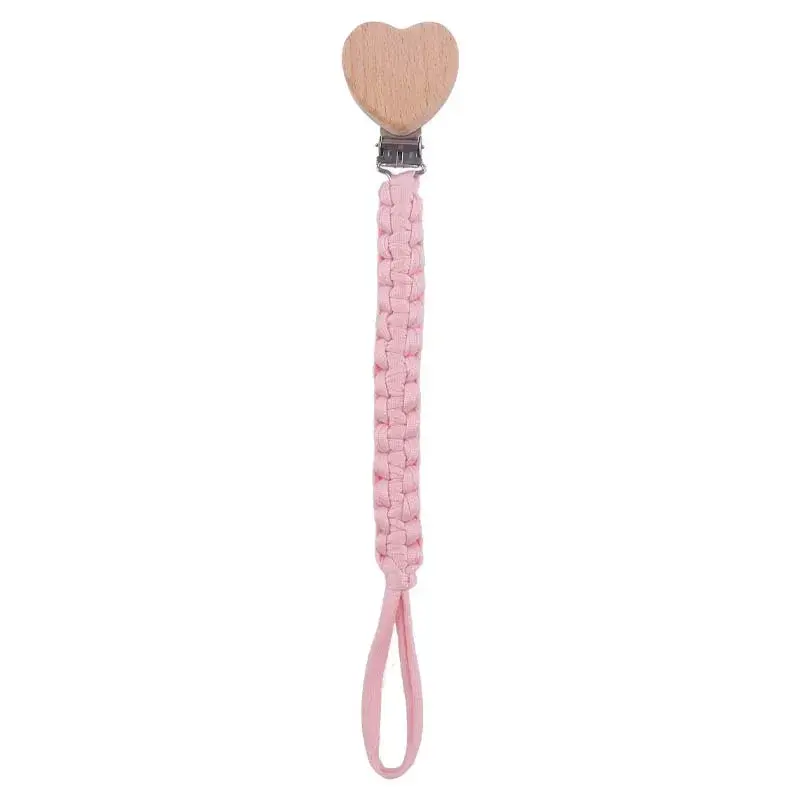 Thumbnail: Custom Name Cloth Weaving Wooden Personalized Baby Pacifier Chain Dummy Nipple