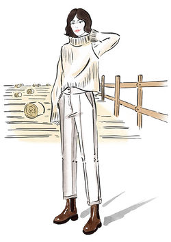 Fashion illustration winter white