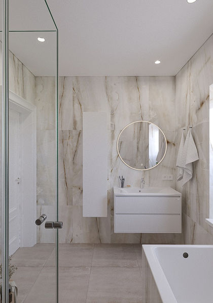 Дизайн интерьера ванной комнаты в Москве.