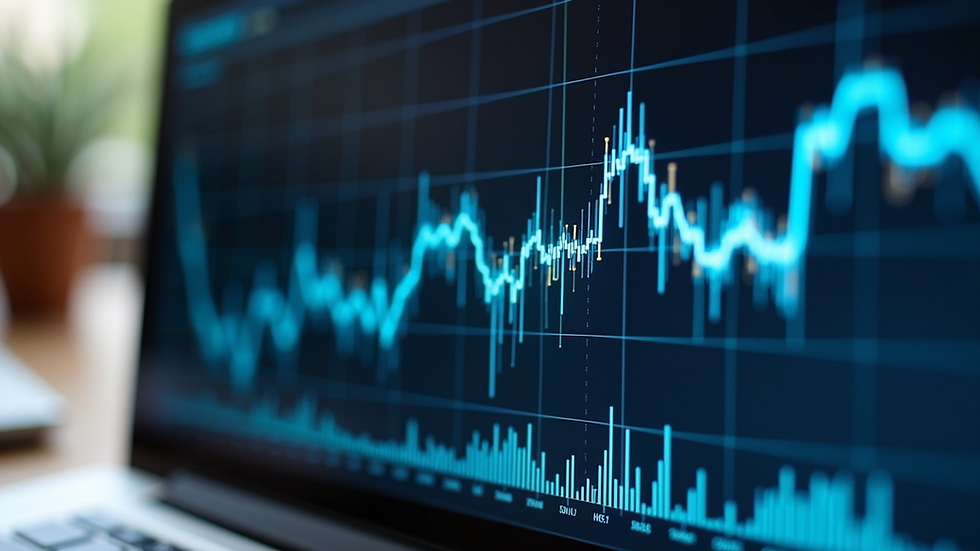Close-up view of a laptop screen displaying digital transformation strategy charts