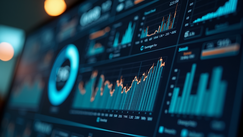 Close-up view of a digital dashboard showing AI analytics