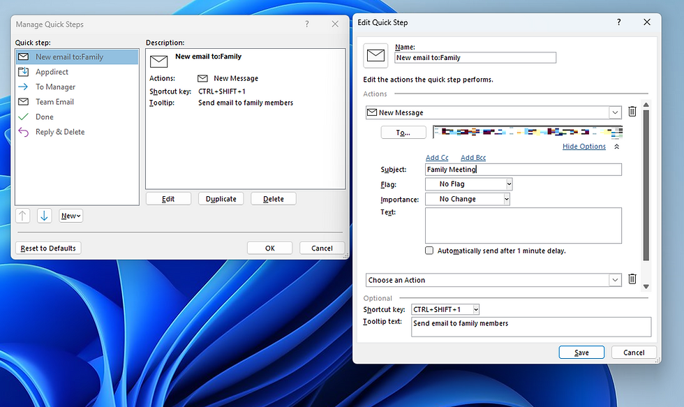 Outlook Quick Steps