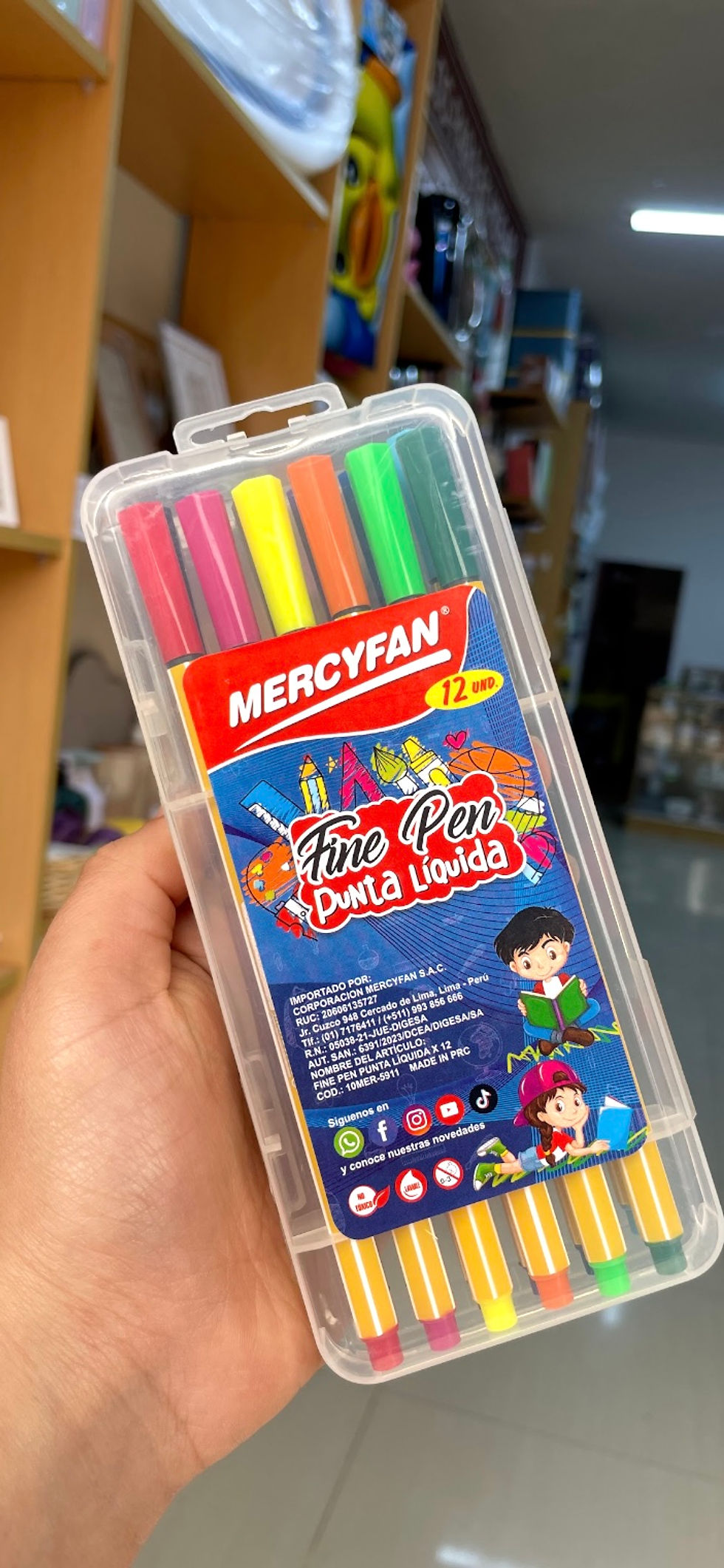 Lapiceros Fine Pen x 12 Colores -Mercyfan