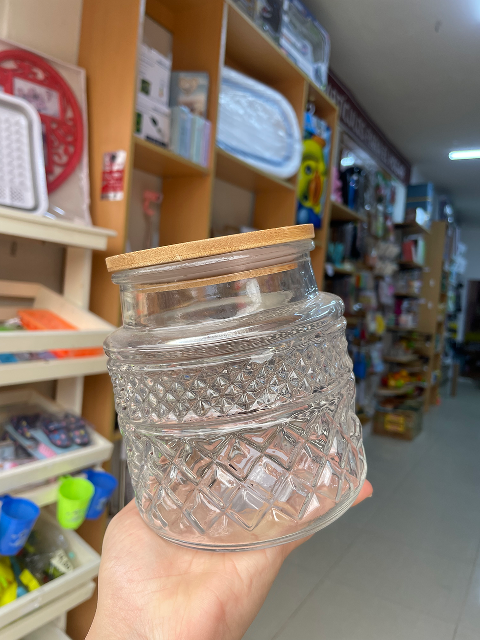 Recipiente Vidrio Tapa Bambú