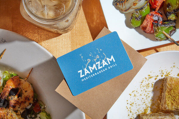 Zamzam Mediterranean Grill Gift Card.