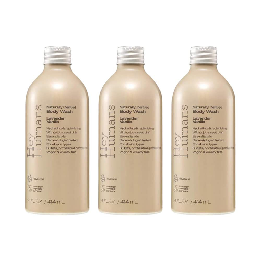 HEY HUMANS Body Wash Lavender Vanilla - 14 fl oz - (Pack of 3)