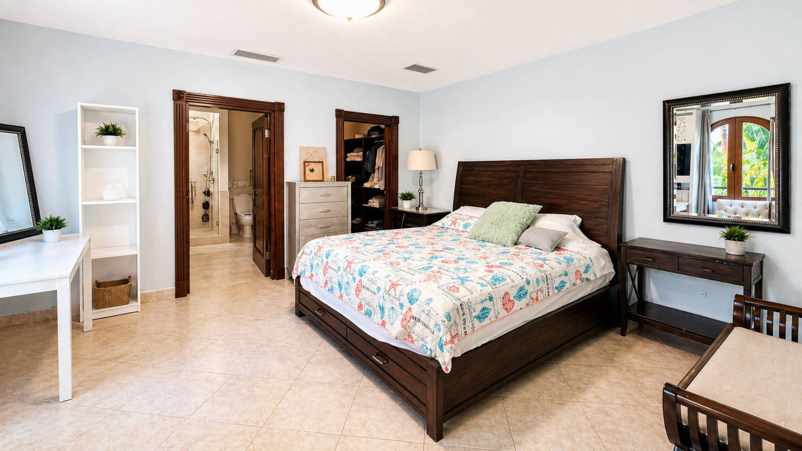 Spacious bedroom in Sint Maarten condo for sale with modern furnishings and natural light condos for sale st maarten