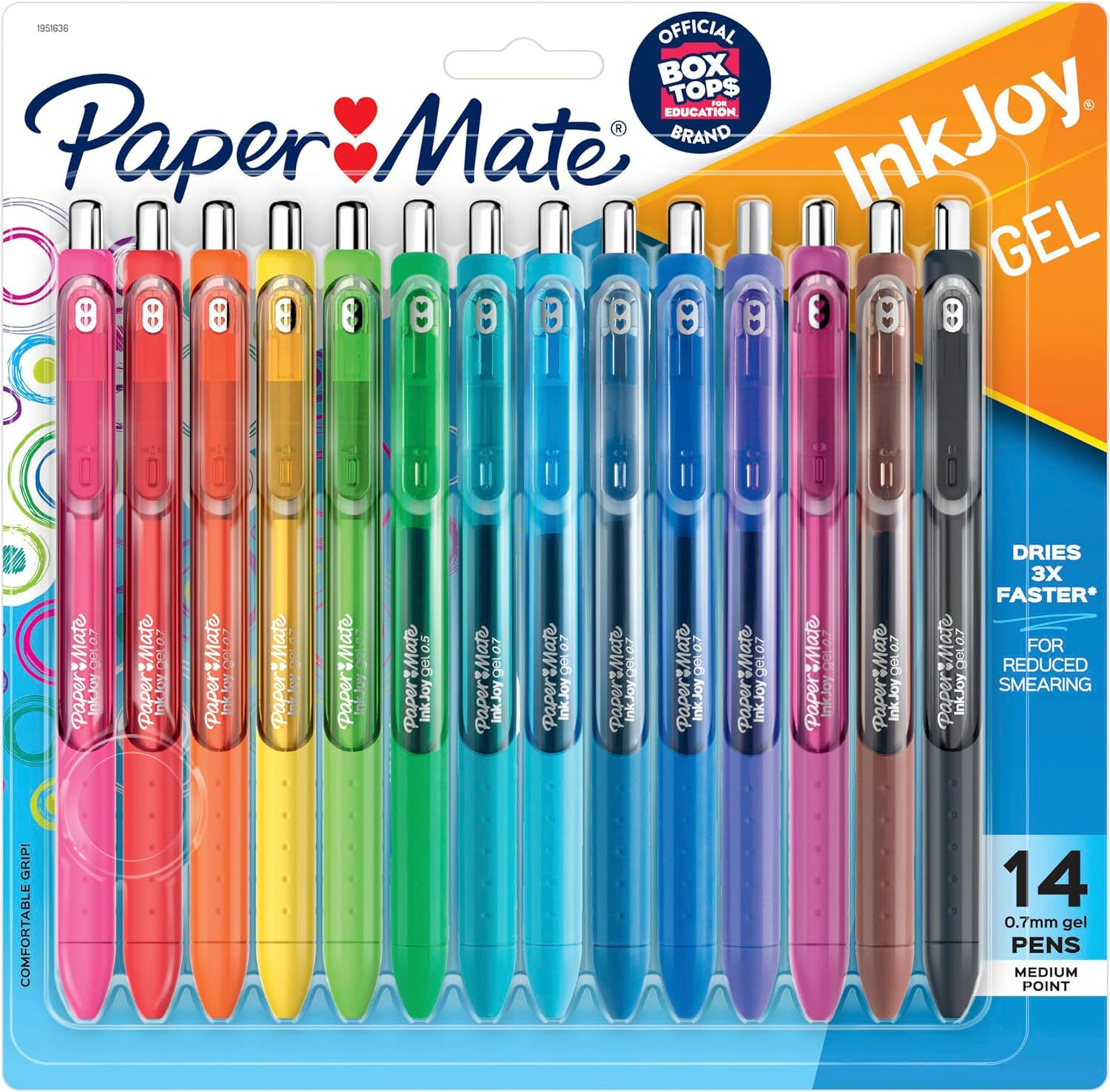 Paper Mate InkJoy Pens, Gel Pens, Medium Point (0.7 mm), Assorted, 14 Count