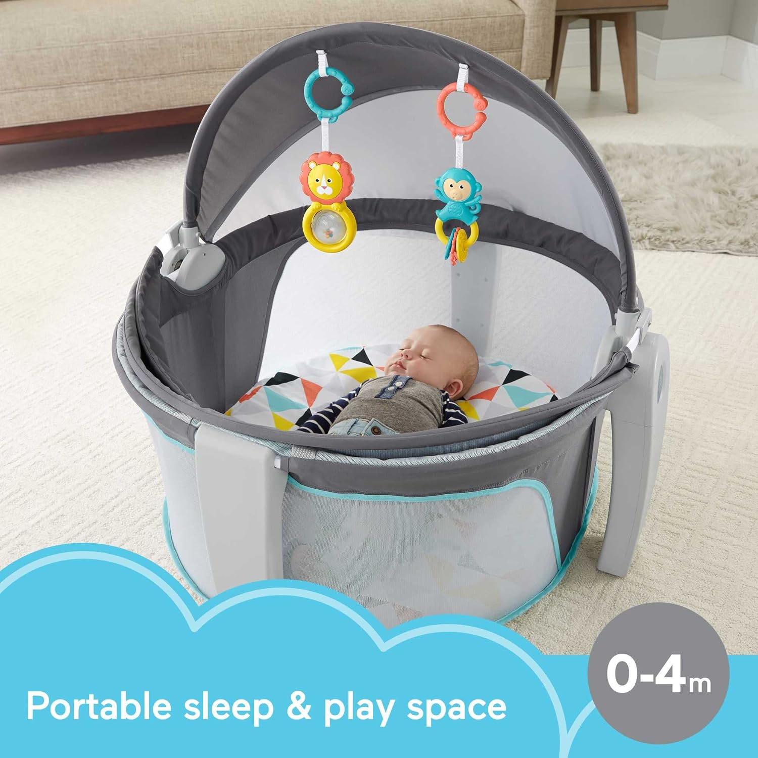 Fisher-Price Portable Bassinet and Play Space On-the-Go Baby Dome