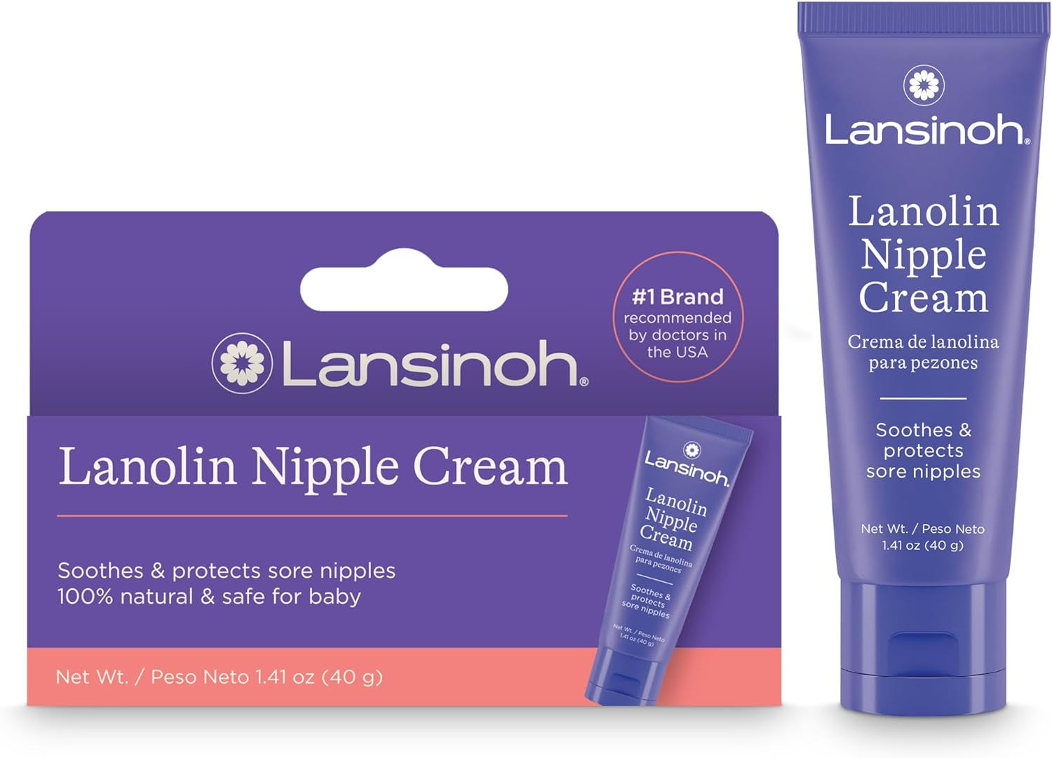Lansinoh Lanolin Nipple Cream, Safe for Baby and Mom, Breastfeeding Essentials