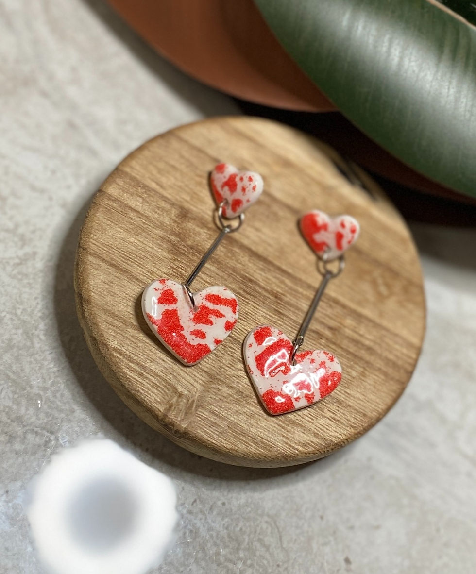 Thumbnail: Drop Dangle Heart Earrings